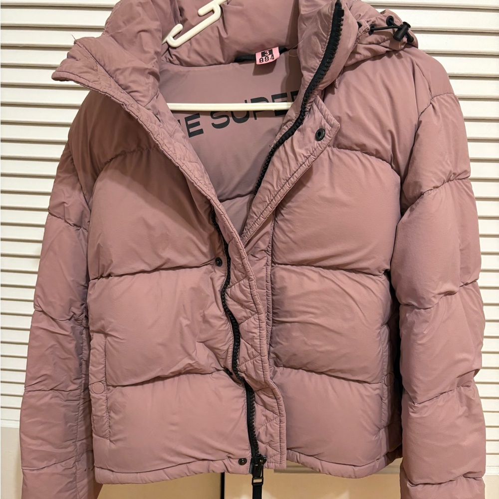 Aritzia Mauve Super Puff Shorty Jacket
